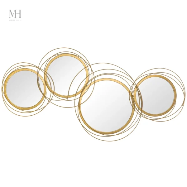 Miroir mural doré, pièce maîtresse design contemporain