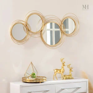 Miroir Rond Doré 107 cm - Ensemble de 4 Miroirs