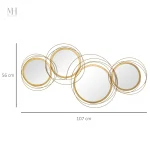 Miroirs Muraux Ronds Dorés en métal pour décoration moderne