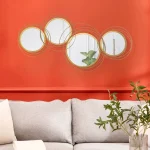 Miroirs Muraux en cercles dorés - Idéal pour un intérieur chic