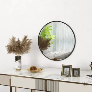 Miroir Rond Noir Aluminium Ø61 cm