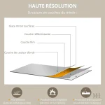 Miroir Noir Élégant Ø61 cm pour Décoration
