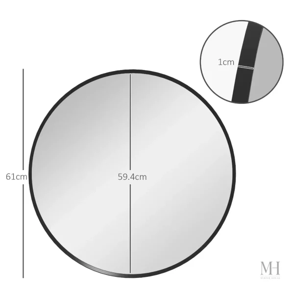 Miroir Design Ø61 cm avec Cadre Élégant