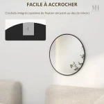 Miroir Noir au Cadre Fin pour Ambiance Chic