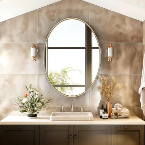 Accessoire fonctionnel, miroir ovale pour décoration intérieure