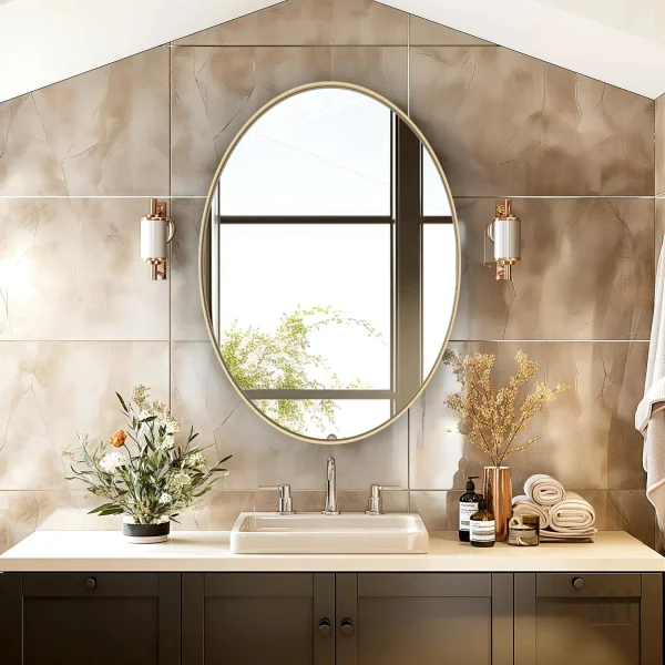 Accessoire fonctionnel, miroir ovale pour décoration intérieure