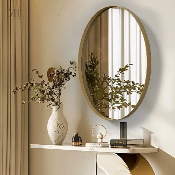 Miroir ovale contemporain, essentiel pour votre salle de bain