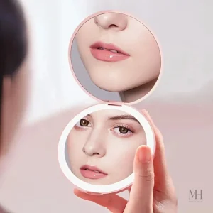 Petit miroir de poche LED pour un maquillage précis