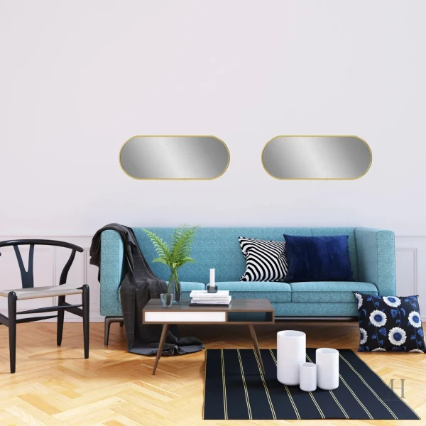 Design compact de miroir doré pour un style raffiné