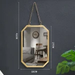 Miroir rectangulaire doré, style intemporel