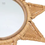 Miroir décoratif en rotin pour ambiance bohème