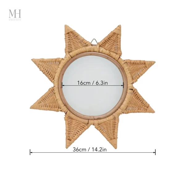 Miroir en rotin, accessoire déco naturel