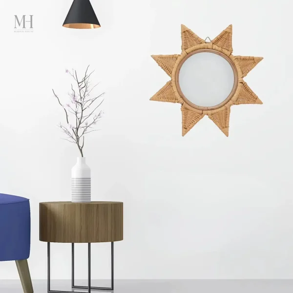 Petit miroir rotin pour une ambiance détendue
