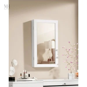 Petite armoire à bijoux avec miroir, élégance compacte