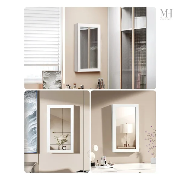 Design compact d'armoire à bijoux avec miroir