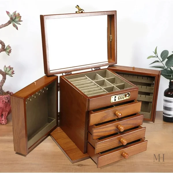 petite-armoire-a-bijoux-miroir-1 Petite armoire à bijoux miroir en bois rustique