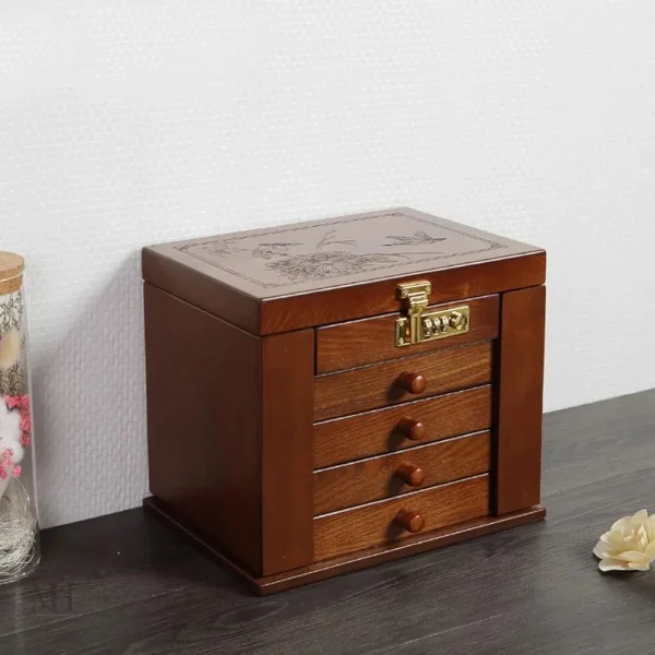 Armoire à bijoux sécurisée avec miroir décoratif