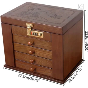 Armoire à bijoux en bois au style rustique
