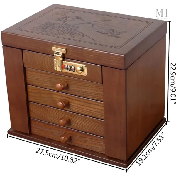 Armoire à bijoux en bois au style rustique
