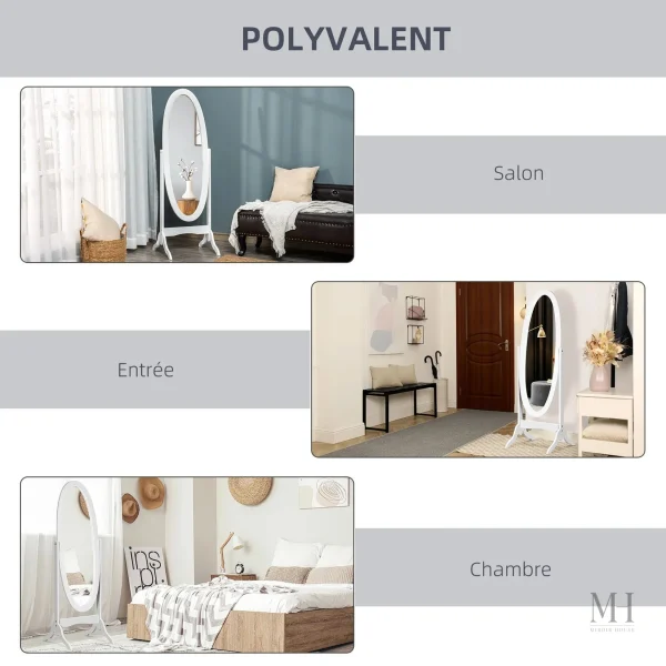 Grand Miroir sur Pied 147 cm