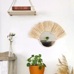Miroir en rotin au design naturel et bohème