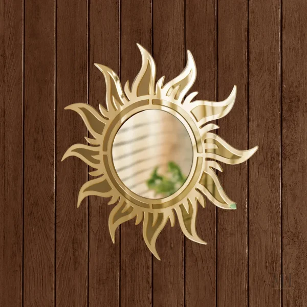 Miroir solaire doré pour intérieur élégant